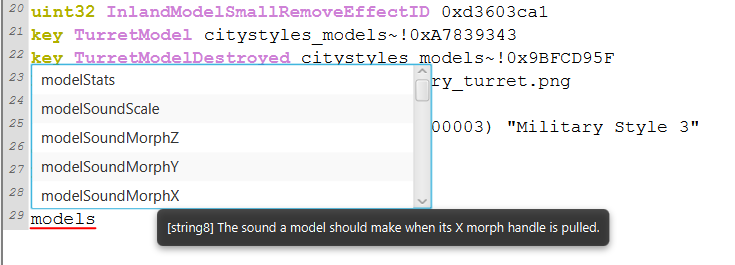 Screenshot of SMFX's autocomplete