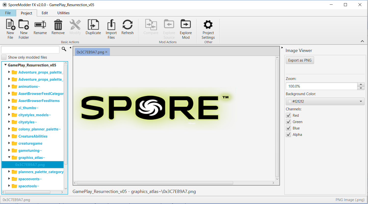 Screenshot of SMFX's texture viewer