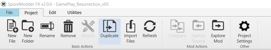 Screenshot of SMFX's ribbon UI